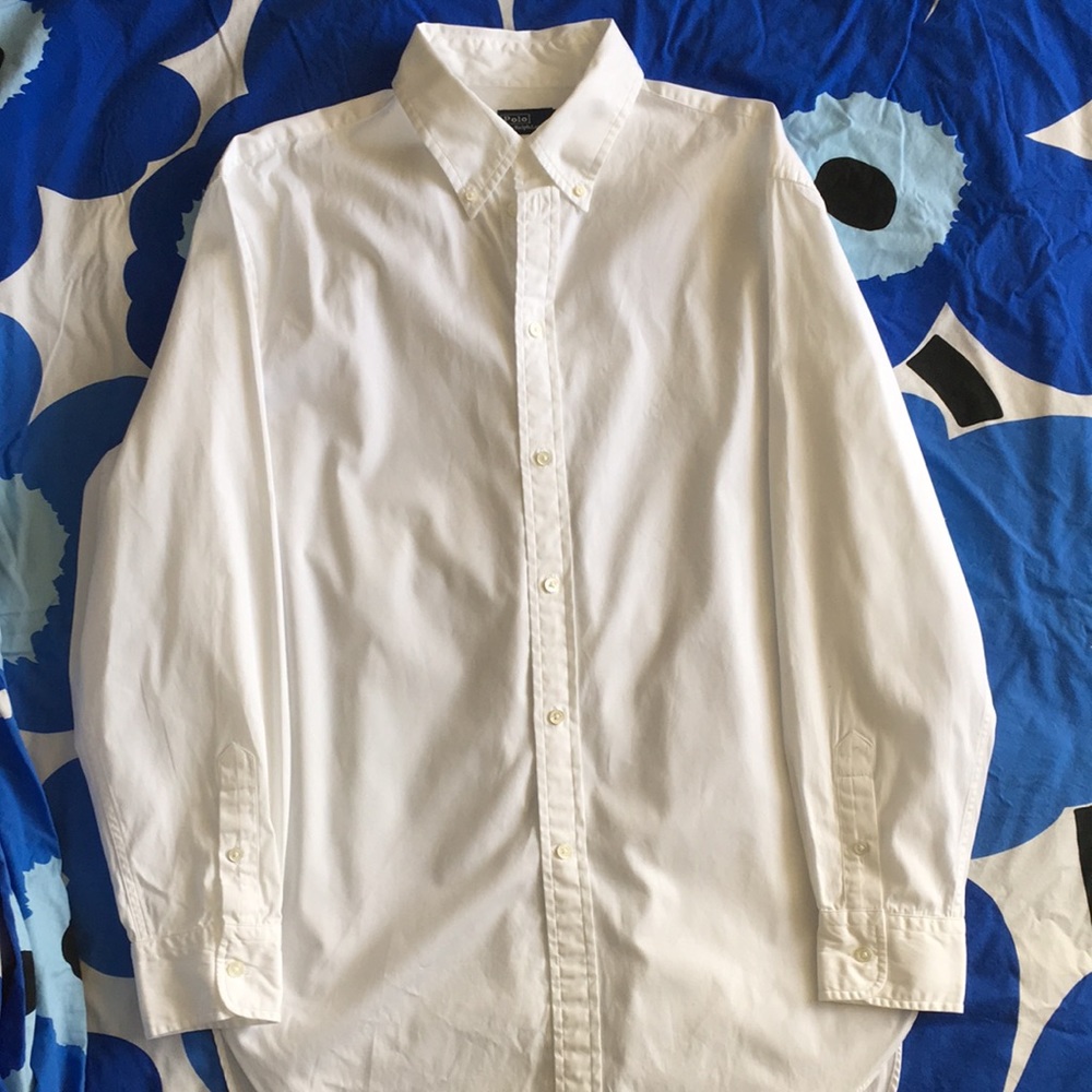 NWOT Polo Ralph Lauren Oversized White Button Down Shirt, Size Medium
